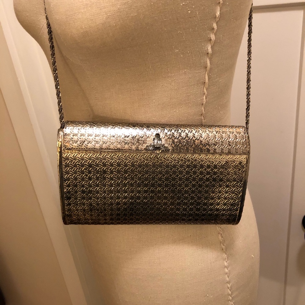 Vintage metallic clutch